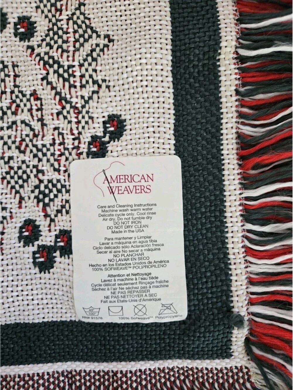 American Weavers Santa Christmas Tapestry/Throw